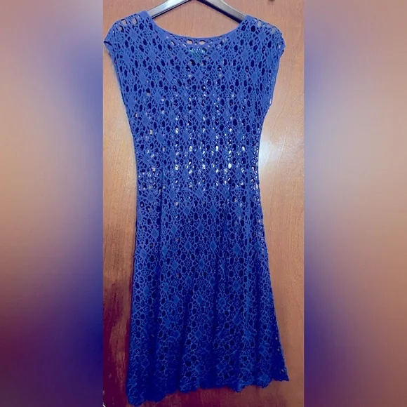Lauren by Ralph Lauren crochet mini dress with slip - Picture 4 of 10